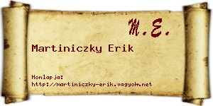 Martiniczky Erik névjegykártya